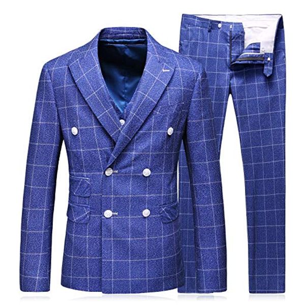 blue plaid men's custom design west slim body fashion trends latest groomsmen's wedding party dresses, White;black
blue plaid men's custom design west slim body fashion trends latest groomsmen's wedding party dresses, White;black