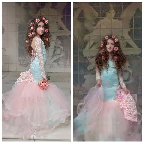 beautiful blue and pink girls pageant gowns 2019 lace long sleeves backless mermaid flower girl dresses for wedding children party dresses, White;red
beautiful blue and pink girls pageant gowns 2019 lace long sleeves backless mermaid flower girl dresses for wedding children party dresses, White;red