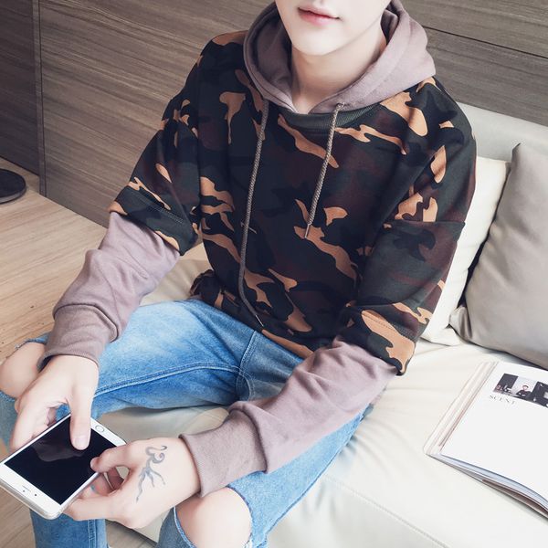 2017 men camouflage hoodie hat cap, even relaxed autumn wind tide harajuku thin men students, Black
2017 men camouflage hoodie hat cap, even relaxed autumn wind tide harajuku thin men students, Black