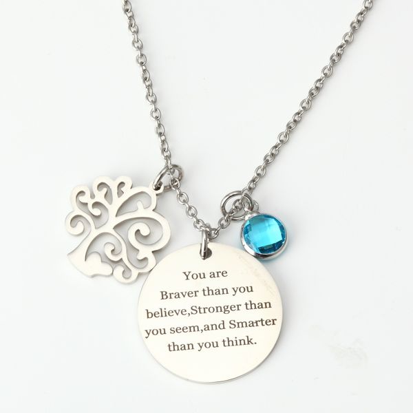 inspirational lettering necklace some people don`t believe in stainless steel simple life tree crystal necklace fashion jewelry, Silver
inspirational lettering necklace some people don`t believe in stainless steel simple life tree crystal necklace fashion jewelry, Silver