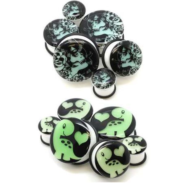 acrylic earplugs glowing skull 1 pair ear tunnels earplugs ear stretching jewelry piercing, Silver
acrylic earplugs glowing skull 1 pair ear tunnels earplugs ear stretching jewelry piercing, Silver