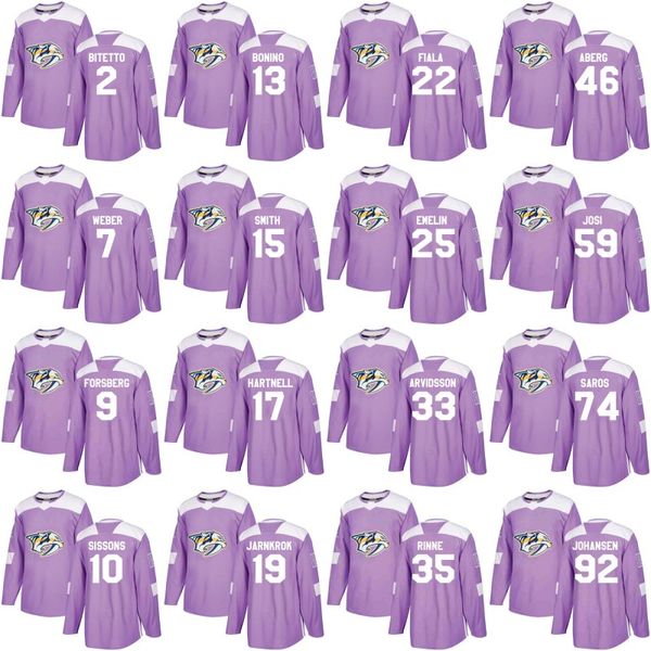 Nashville Predators Jersey Purple Fights Cancer Practice 35 Pekka Rinne 46 Pontus Aberg 59 Roman Josi 92 Ryan Johansen Hockey Jerseys
Nashville Predators Jersey Purple Fights Cancer Practice 35 Pekka Rinne 46 Pontus Aberg 59 Roman Josi 92 Ryan Johansen Hockey Jerseys