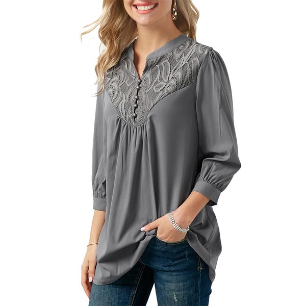 3/4 spring lace embroidery chiffon ladies summer women fashion sleeve street office shirt wear clothing 2021 blouse ws6747s gxjkc, Black
3/4 spring lace embroidery chiffon ladies summer women fashion sleeve street office shirt wear clothing 2021 blouse ws6747s gxjkc, Black