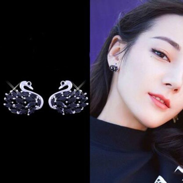 s925 sterling silver vogue black swan stud clear cz stud earrings women clear crystal swan earrings stud, Golden;silver
s925 sterling silver vogue black swan stud clear cz stud earrings women clear crystal swan earrings stud, Golden;silver