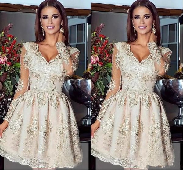 luxury short mini v neck homecoming dresses 2018 sheer long sleeves full lace beads formal party gown sweet 16 evening gowns pageant dresses, Blue;pink
luxury short mini v neck homecoming dresses 2018 sheer long sleeves full lace beads formal party gown sweet 16 evening gowns pageant dresses, Blue;pink