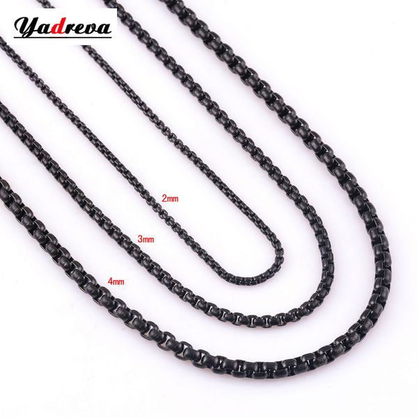 whole sale2mm/3mm/4mm black stainless steel necklace chain waterproof round box link chain men gift jewelry length customized, Silver
whole sale2mm/3mm/4mm black stainless steel necklace chain waterproof round box link chain men gift jewelry length customized, Silver