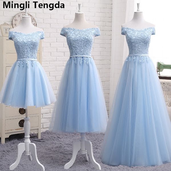 Mingli Tengda Light Blue Lace Elegant Bridesmaid Dresses Boat Nevk Bridesmaid Dress robe demoiselle d'honneur A Line Sleeveless Dress 2018
Mingli Tengda Light Blue Lace Elegant Bridesmaid Dresses Boat Nevk Bridesmaid Dress robe demoiselle d'honneur A Line Sleeveless Dress 2018