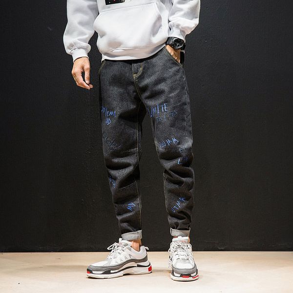 aremomuwha autumn new embroidered jeans men's tide brand straight loose men's korean fashion feet trousers harlan pants qx166, Blue
aremomuwha autumn new embroidered jeans men's tide brand straight loose men's korean fashion feet trousers harlan pants qx166, Blue