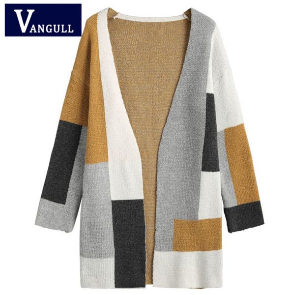 casual women's clothing 2018 autumn & winter v-neck female knitted cardigans patchwork thick open stitch loose long sweaters, White;black
casual women's clothing 2018 autumn & winter v-neck female knitted cardigans patchwork thick open stitch loose long sweaters, White;black