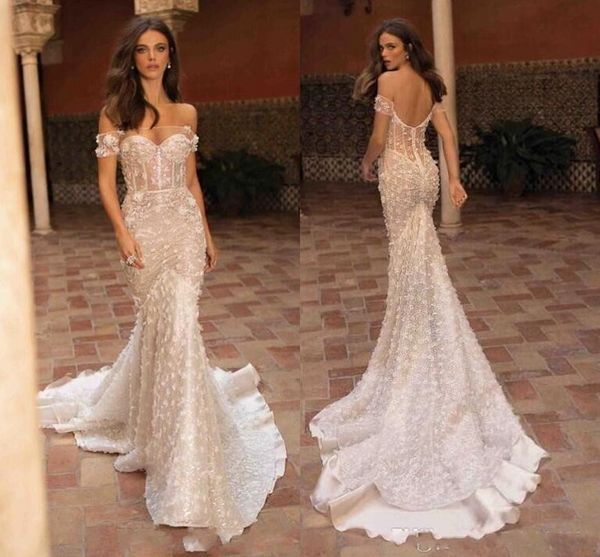 mermaid bridal wedding dresses hand made flowers appliques backless off shoulder elegant wedding gowns custom made, White
mermaid bridal wedding dresses hand made flowers appliques backless off shoulder elegant wedding gowns custom made, White