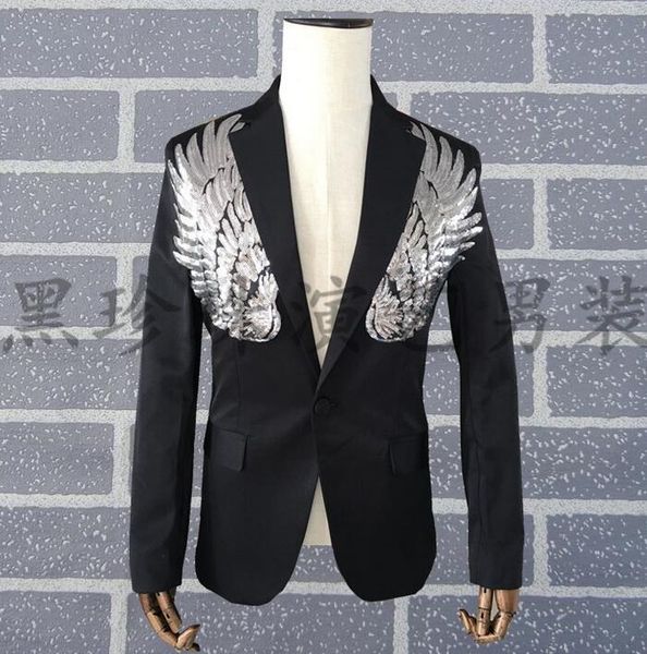 male paillette suit male personality men suits designs masculino homme terno stage costumes for singers men sequin blazer dance, White;black
male paillette suit male personality men suits designs masculino homme terno stage costumes for singers men sequin blazer dance, White;black