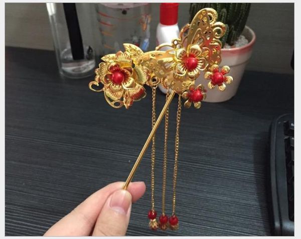 bride's ancient costume hair fringes, hairpin red, rocking classical chinese hairdressing accessories, Slivery;golden
bride's ancient costume hair fringes, hairpin red, rocking classical chinese hairdressing accessories, Slivery;golden