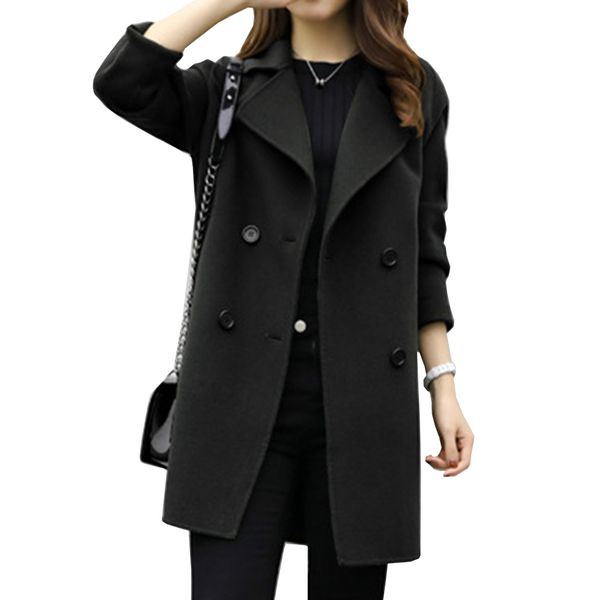 fashion 2017 winter coat winter trench coat fashion solid breasted overcoat turn-down collar slim outerwear, Black
fashion 2017 winter coat winter trench coat fashion solid breasted overcoat turn-down collar slim outerwear, Black
