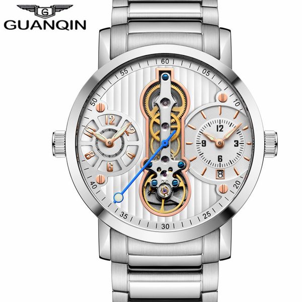 guanqin relogio masculino mechanical sapphire clock automatic men watches watch man multiple time on, Slivery;brown
guanqin relogio masculino mechanical sapphire clock automatic men watches watch man multiple time on, Slivery;brown