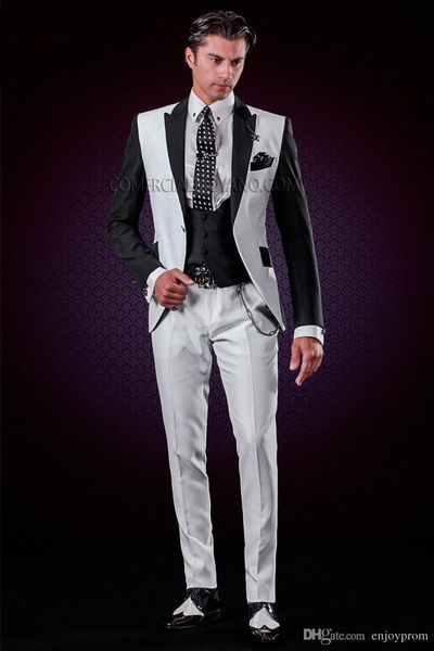 brand new fashionable peak lapel black+white wedding groom tuxedos men suits wedding/prom/dinner man blazer(jacket+tie+vest+pants) a a, Black;gray
brand new fashionable peak lapel black+white wedding groom tuxedos men suits wedding/prom/dinner man blazer(jacket+tie+vest+pants) a a, Black;gray