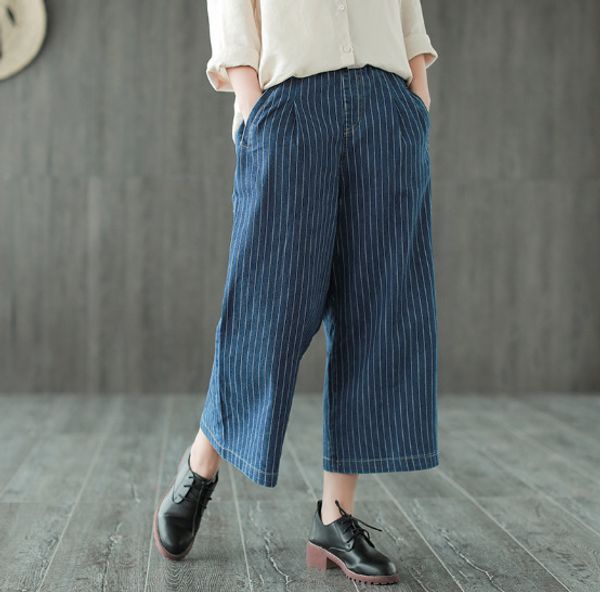 autumn jeans women loose mori girl denim pants new elastic waist pocket striped casual female 2018 retro denim trousers, Blue
autumn jeans women loose mori girl denim pants new elastic waist pocket striped casual female 2018 retro denim trousers, Blue