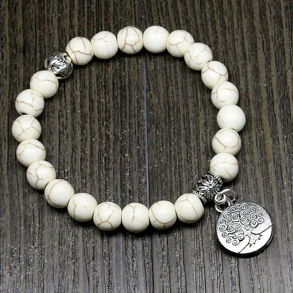 8mm white howlite beads yoga beads gourd mala prayer bracelet for meditation tree of life pendent bracelet for women, Black
8mm white howlite beads yoga beads gourd mala prayer bracelet for meditation tree of life pendent bracelet for women, Black