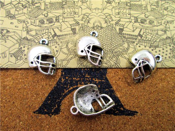60pcs--football helmet charms, antique tibetan silver tone helmet charm pendants 20x14mm, Bronze;silver
60pcs--football helmet charms, antique tibetan silver tone helmet charm pendants 20x14mm, Bronze;silver