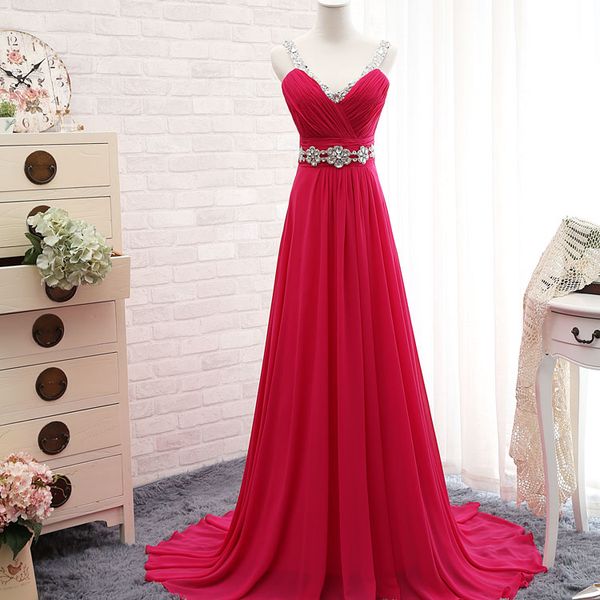 beaded spaghetti v neck chiffon a line evening dresses new floor length prom dresses elegant long party dresses, Black;red
beaded spaghetti v neck chiffon a line evening dresses new floor length prom dresses elegant long party dresses, Black;red