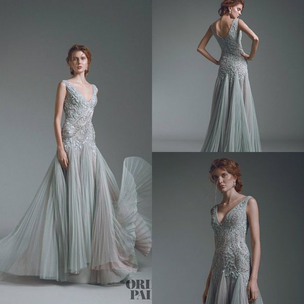 robes de soirée deep v neck prom dresses lace appliques sweep train backless elegant evening formal dresses a line formal party gowns, Black 
robes de soirée deep v neck prom dresses lace appliques sweep train backless elegant evening formal dresses a line formal party gowns, Black