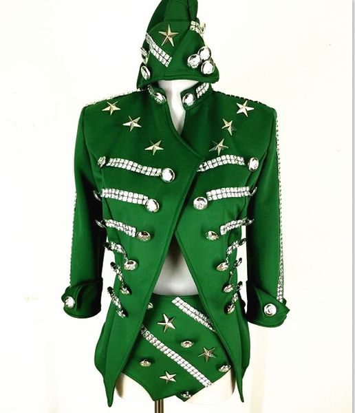 women new uniform green dress female singer bodysuit jumpsuit pierced costume stage performance clothing sets, Black;red
women new uniform green dress female singer bodysuit jumpsuit pierced costume stage performance clothing sets, Black;red