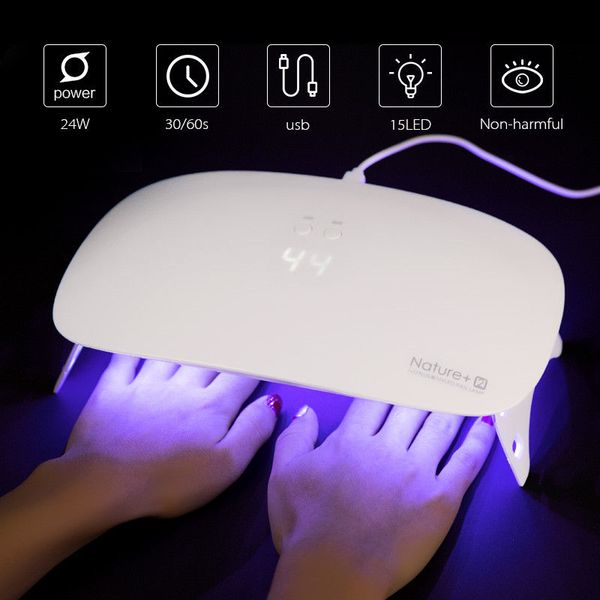 professional 24w 15 led uv nail dryer lamp gel polish nail cure manicure curing light 30s 60s time setting usb charger
professional 24w 15 led uv nail dryer lamp gel polish nail cure manicure curing light 30s 60s time setting usb charger