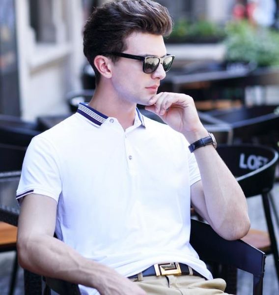 mens solid color lapel neck short sleeved leisure tshirt 2018 summer wholesale fashion male top, White;black
mens solid color lapel neck short sleeved leisure tshirt 2018 summer wholesale fashion male top, White;black