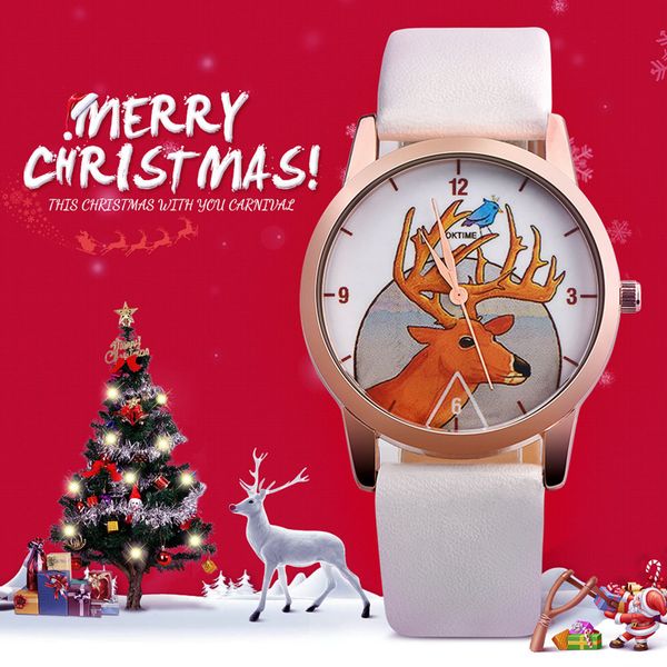 fashion christmas deer faux leather band quartz analog wrist watch student gift, Slivery;brown
fashion christmas deer faux leather band quartz analog wrist watch student gift, Slivery;brown