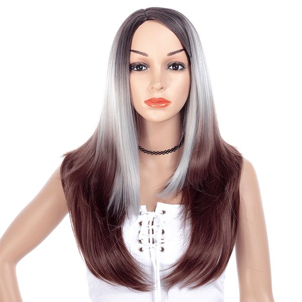 women long synthetic straight ombre black grey brown hair side bang chemical headgear dyed partial fiber heat resistant wig
women long synthetic straight ombre black grey brown hair side bang chemical headgear dyed partial fiber heat resistant wig