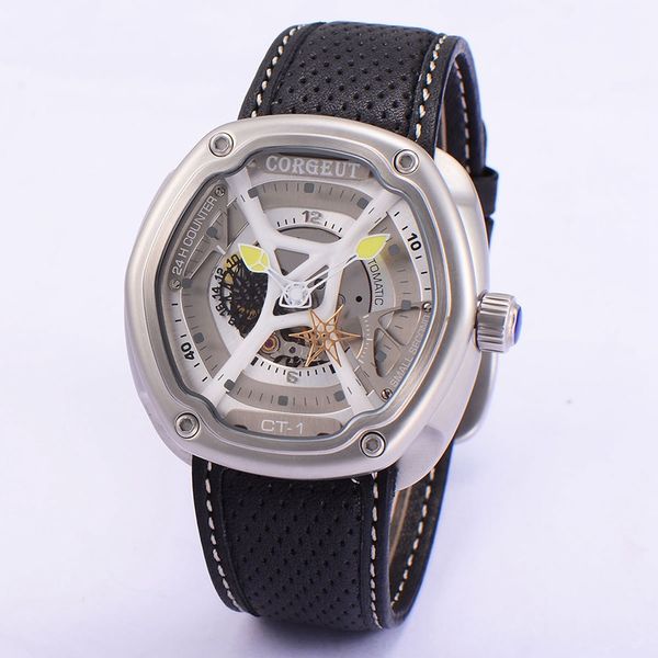 corgeut 46mm mens automatic watch gray dial yellow hands mechanical square watches 26mm black rubber strap clock ca2009sy, Slivery;brown
corgeut 46mm mens automatic watch gray dial yellow hands mechanical square watches 26mm black rubber strap clock ca2009sy, Slivery;brown