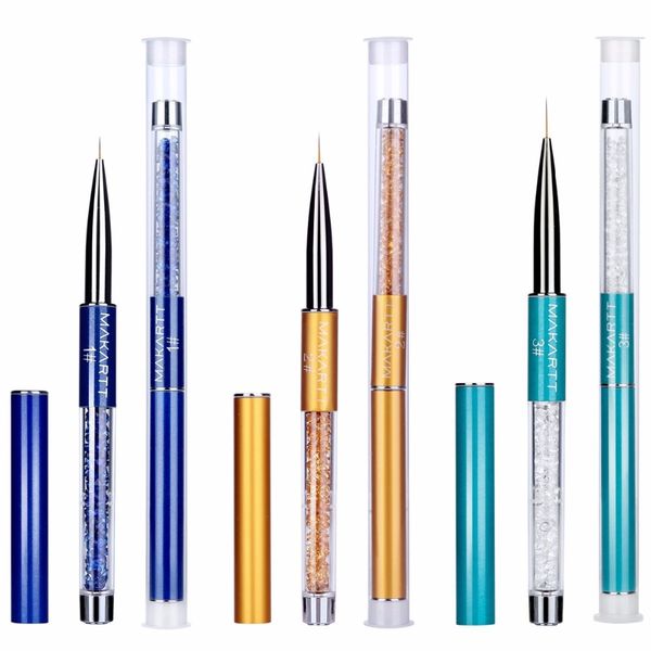 makartt 3pcs/set nail art brush pen rhinestone diamond metal acrylic handle uv gel powder salon nail brush with cap g0291, Yellow
makartt 3pcs/set nail art brush pen rhinestone diamond metal acrylic handle uv gel powder salon nail brush with cap g0291, Yellow