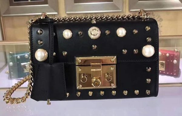 Women 432182 padlock mall pearl tudded houlder bag leather canva liding chain trap bag with box du t bag hipping
Women 432182 padlock mall pearl tudded houlder bag leather canva liding chain trap bag with box du t bag hipping