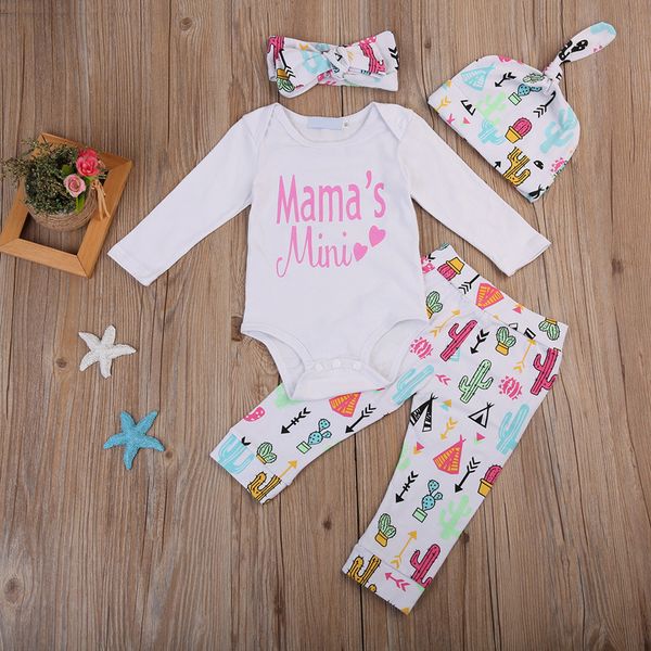 newborn baby girl cactus romper pants headband hat 4pcs set outfits mama mini letter print baby clothes kid girls clothing boutique 0-24m, White
newborn baby girl cactus romper pants headband hat 4pcs set outfits mama mini letter print baby clothes kid girls clothing boutique 0-24m, White