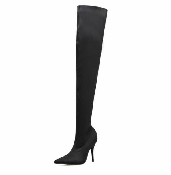 fashion woman over-the-knee boots thin heel booties elastic long boots 2018 fashion autumn winter female dress shoes, Black
fashion woman over-the-knee boots thin heel booties elastic long boots 2018 fashion autumn winter female dress shoes, Black
