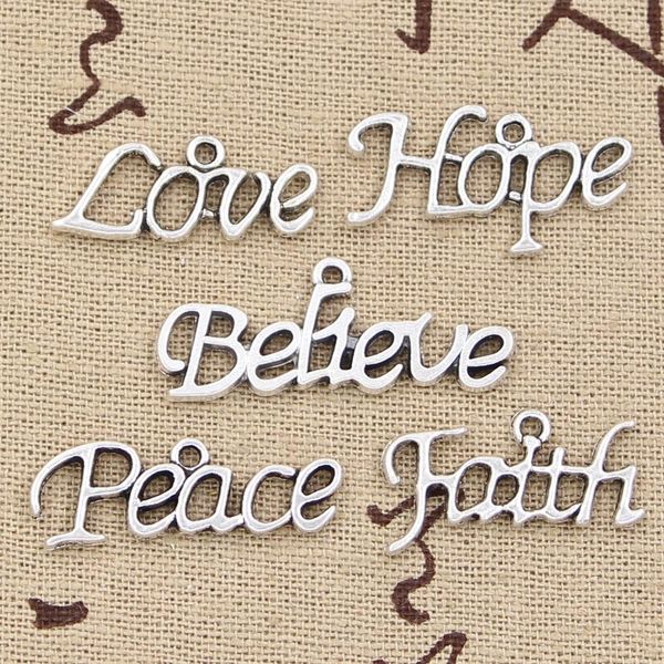 5types charms believe hope peace faith love handmade craft pendant making fit,vintage tibetan silver,diy for bracelet necklace, Bronze;silver
5types charms believe hope peace faith love handmade craft pendant making fit,vintage tibetan silver,diy for bracelet necklace, Bronze;silver