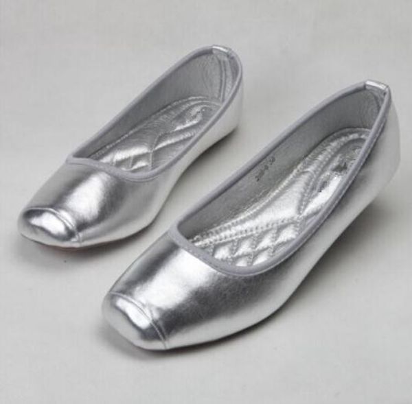 send 2018 spring new gold silver shallow mouth square head flat bottom women single shoes, Black