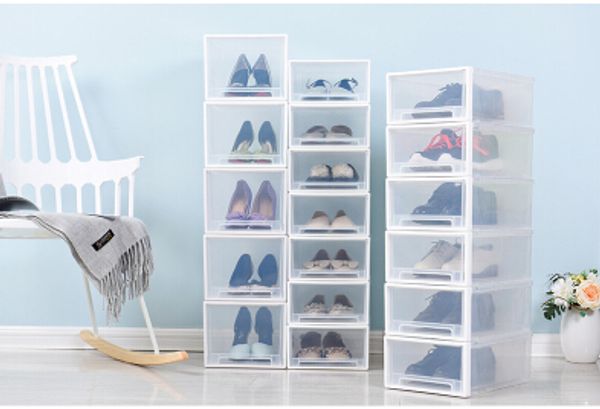 stackable transparent plastic shoes storage box creative drawer style dustproof female male children shoes organizer high-heeled shoes case
stackable transparent plastic shoes storage box creative drawer style dustproof female male children shoes organizer high-heeled shoes case