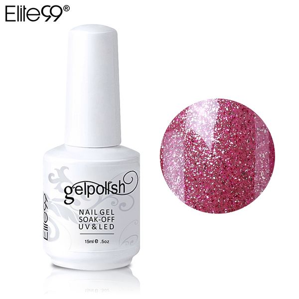 

elite99 15ml magenta color series uv gel polish soak off long lasting gel varnish glitter bling nail lacquer gelpolish manicure, Red;pink