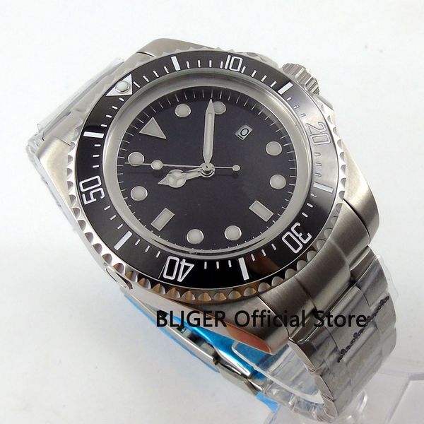 solid 44mm bliger black sterile dial black ceramic bezel luminous marks stainless steel bracelet automatic movement men's watch, Slivery;brown
solid 44mm bliger black sterile dial black ceramic bezel luminous marks stainless steel bracelet automatic movement men's watch, Slivery;brown