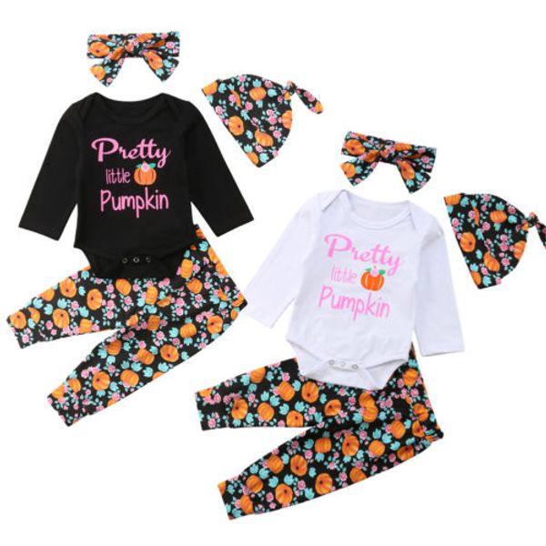 2018 new lovely 4pcs newborn baby boy girl halloween outfits long sleeve letter romper pumpkin pants hat headband 4pcs set 0-24m, White
2018 new lovely 4pcs newborn baby boy girl halloween outfits long sleeve letter romper pumpkin pants hat headband 4pcs set 0-24m, White