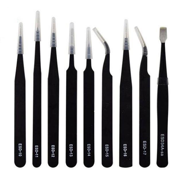 diamond painting tweezer set 9pcs precision anti-static tweezers stainless watchmaker makeup tools excellent quality accessories, Black
diamond painting tweezer set 9pcs precision anti-static tweezers stainless watchmaker makeup tools excellent quality accessories, Black