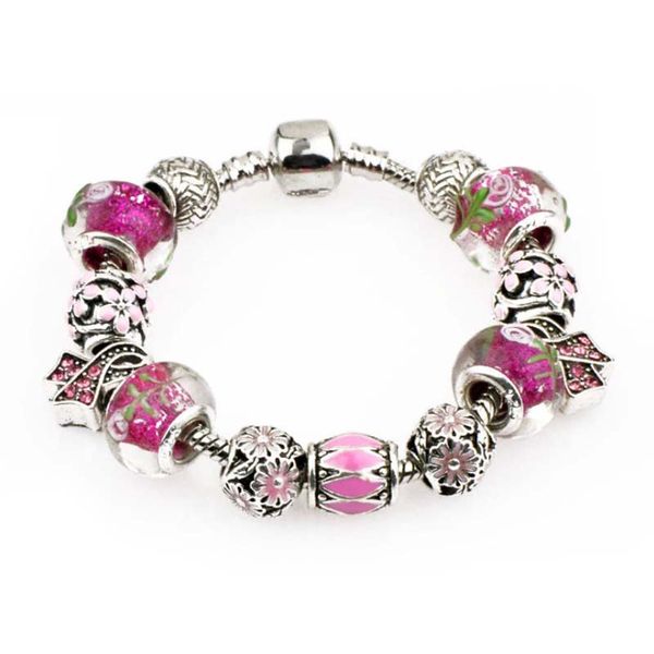 women gift 925 sterling silver charm bead bloom pendant clip charms pink fit bracelets women diy jewelry, Black
women gift 925 sterling silver charm bead bloom pendant clip charms pink fit bracelets women diy jewelry, Black