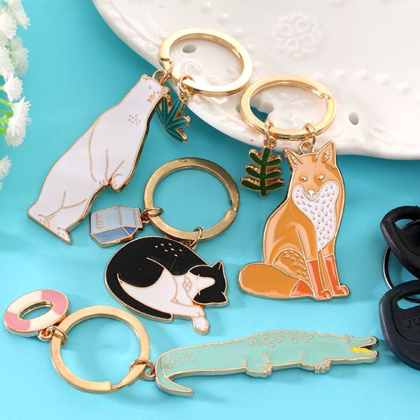 cute animal key rings enamel cat kitty polar bear crocodile fox leaf key ring for women men popular gifts, Slivery;golden
cute animal key rings enamel cat kitty polar bear crocodile fox leaf key ring for women men popular gifts, Slivery;golden