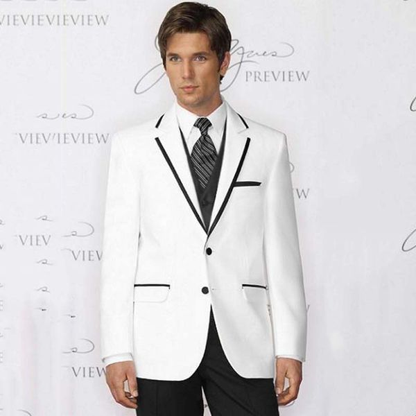 3 pieces white men suits with black pants wedding suits for men slim fit groom tuxedos slim fit jackets notched lapel bridegroom groomsmen, Black;gray
3 pieces white men suits with black pants wedding suits for men slim fit groom tuxedos slim fit jackets notched lapel bridegroom groomsmen, Black;gray