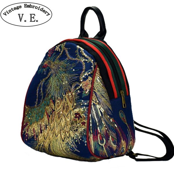 women's embroidery small backpack sequin peacock embroidered canvas bag girls cute mini bags travel beach school rucksack
women's embroidery small backpack sequin peacock embroidered canvas bag girls cute mini bags travel beach school rucksack