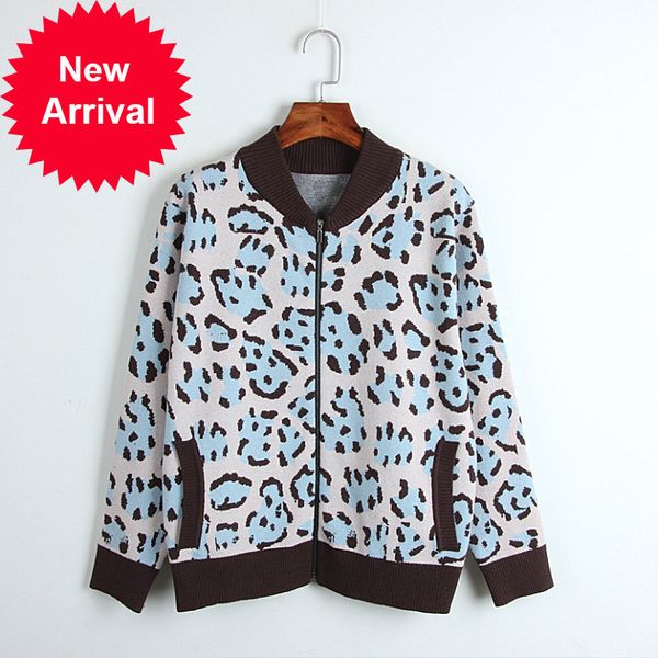 2018 autumn new version neck leopard print zipper loose coat fashion long sleeve winter women sweaters, White;black
2018 autumn new version neck leopard print zipper loose coat fashion long sleeve winter women sweaters, White;black