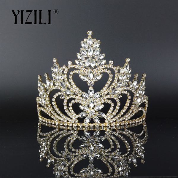 yizili luxury princess gold crystal big tiaras and crowns love shape rhinestone queen women wedding tiara hair accessories c076, Golden;white
yizili luxury princess gold crystal big tiaras and crowns love shape rhinestone queen women wedding tiara hair accessories c076, Golden;white