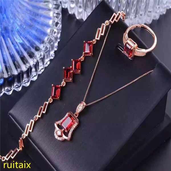 kjjeaxcmy boutique jewels 925 pure silver inlaid with natural pomegranate stone ring bracelet earrings 3 pieces of gold color, Black
kjjeaxcmy boutique jewels 925 pure silver inlaid with natural pomegranate stone ring bracelet earrings 3 pieces of gold color, Black