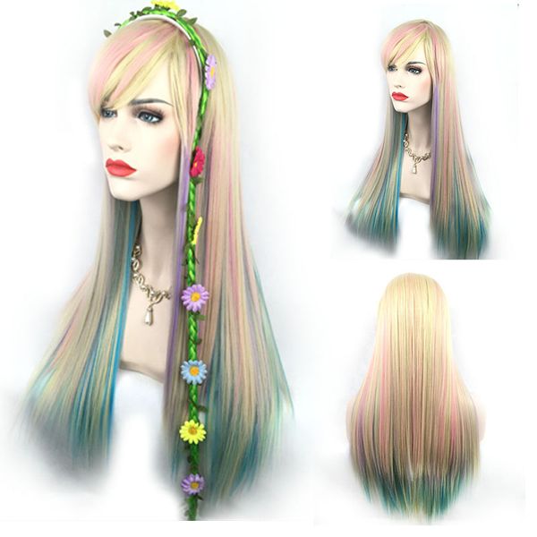attractive colorful pink ombre green yellow rainbow color hair wig mermaid cosplay custome wigs unicorn colour none lace/ lace front wig, Black
attractive colorful pink ombre green yellow rainbow color hair wig mermaid cosplay custome wigs unicorn colour none lace/ lace front wig, Black