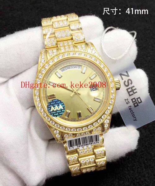 3 style edition watch zs factory 40mm president day-date full diamond 18k gold & steel swiss cal.3255 movement automatic mens watches, Slivery;brown
3 style edition watch zs factory 40mm president day-date full diamond 18k gold & steel swiss cal.3255 movement automatic mens watches, Slivery;brown
